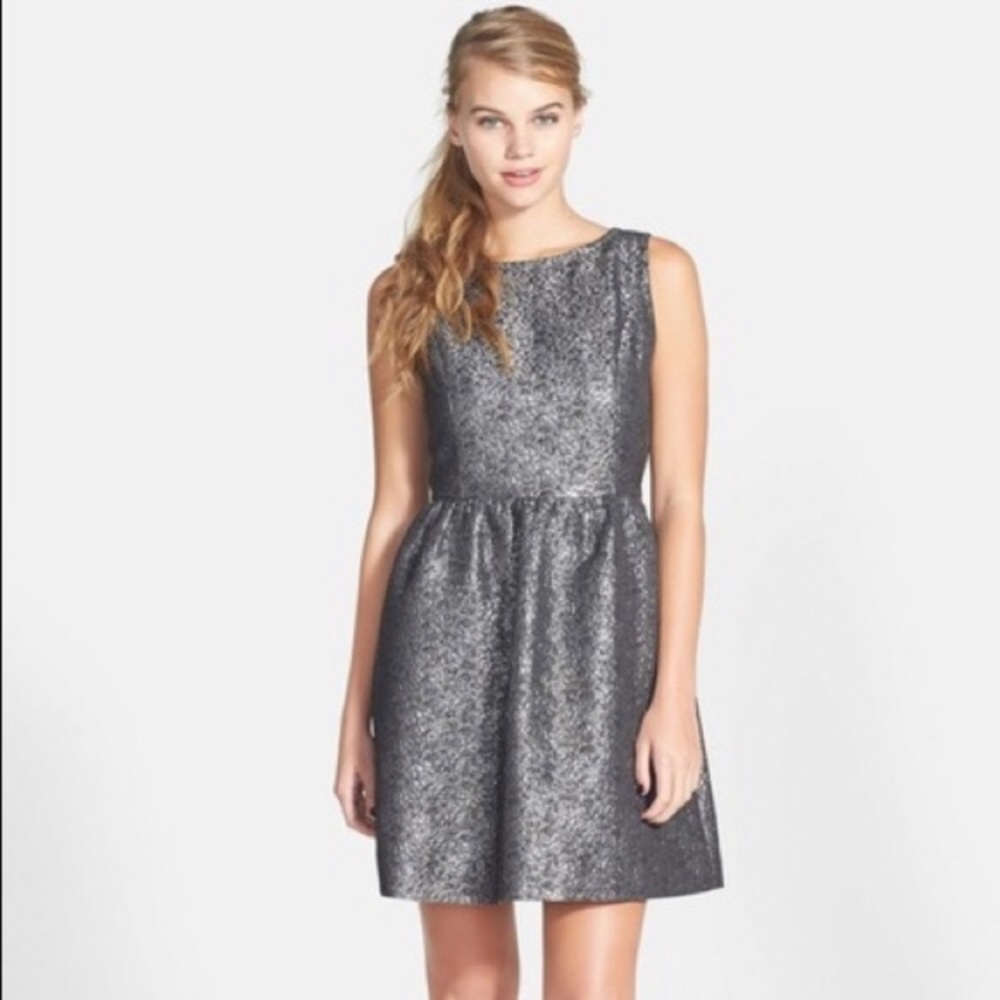 Frenchi Sleeveless Metallic Skater Dress